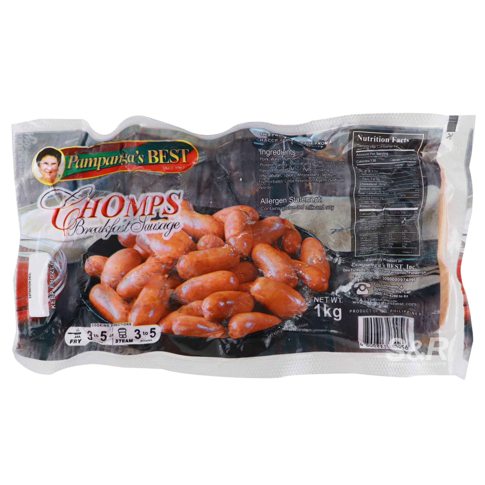 Pampanga's Best Chomps Breakfast Sausage 1kg